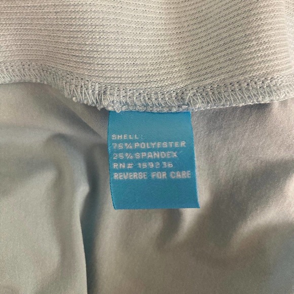 J. McLaughlin Shirt Women XL Blue Stretch V-Neck Collared Pocket Button Blouse - Picture 7 of 10